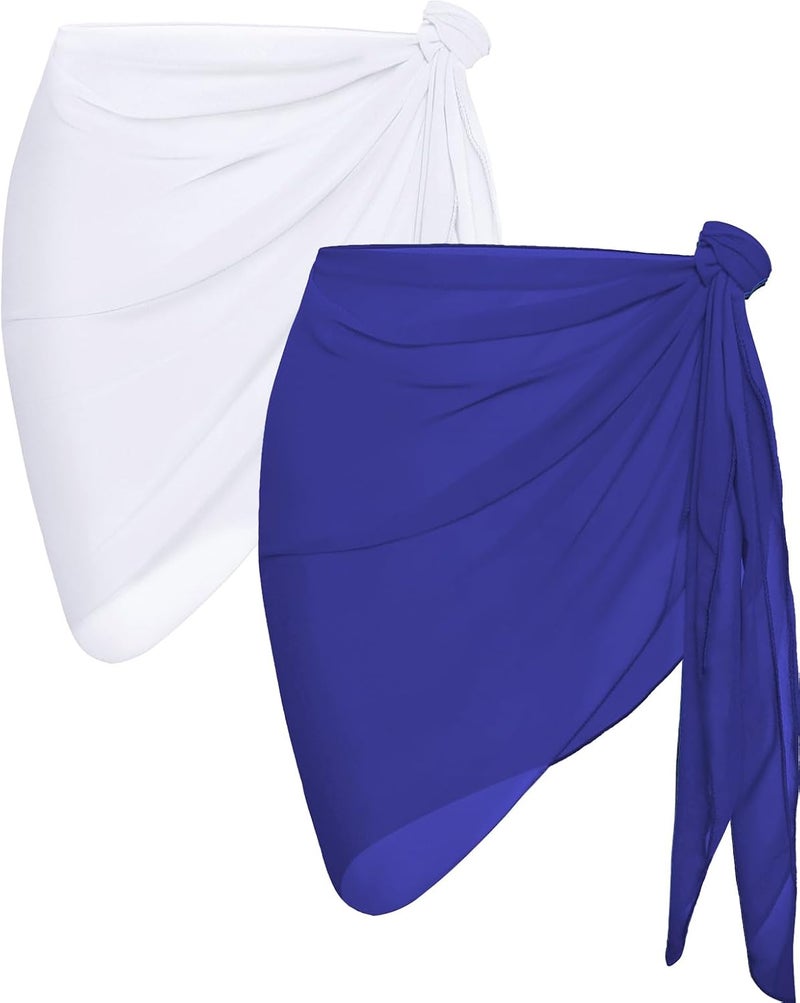 CHICGAL 2 Pieces Women Beach Sarong Bathing Suit Wrap Skirt Sheer Bikini Swimsuit Cover Ups for Swimwear - Image 1